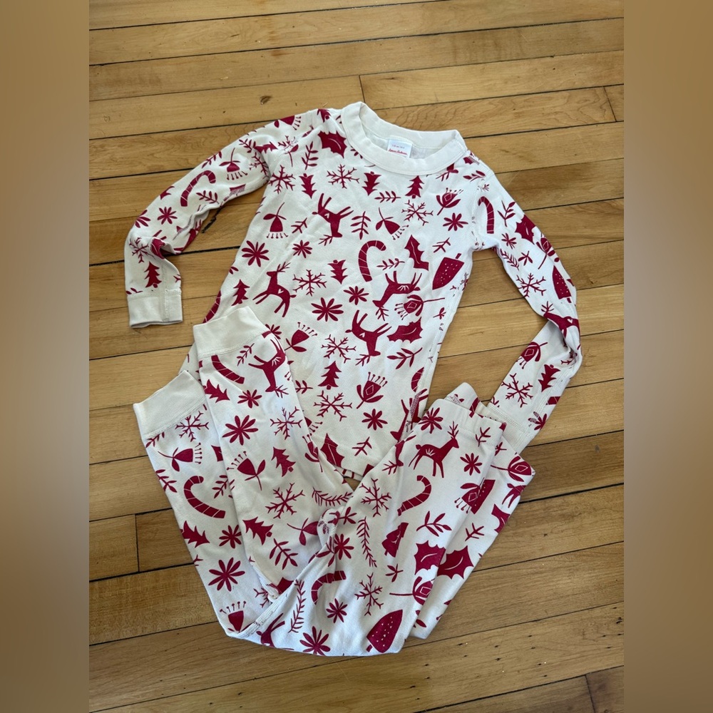 Hanna Andersson red and white Christmas pj set